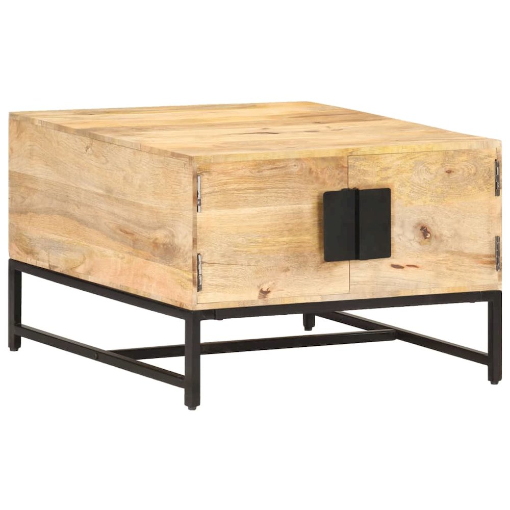 vidaXL Coffee Table 26.4"x26.4"x17.7" Solid Mango Wood 0375
