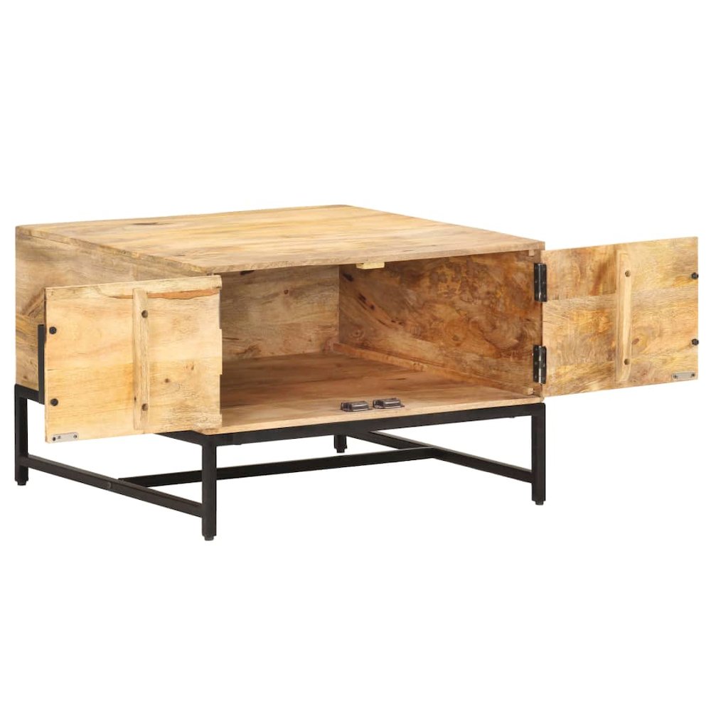 vidaXL Coffee Table 26.4"x26.4"x17.7" Solid Mango Wood 0375