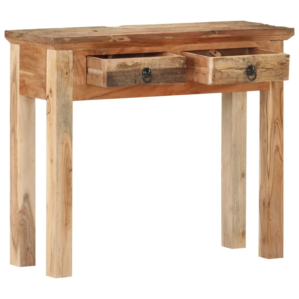 vidaXL Console Table 35.6"x11.8"x29.5" Solid Acacia Wood and Reclaimed Wood 0381