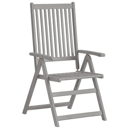 Garden Chair Set of 3 Grey Solid acacia wood 3 pieces Foldable