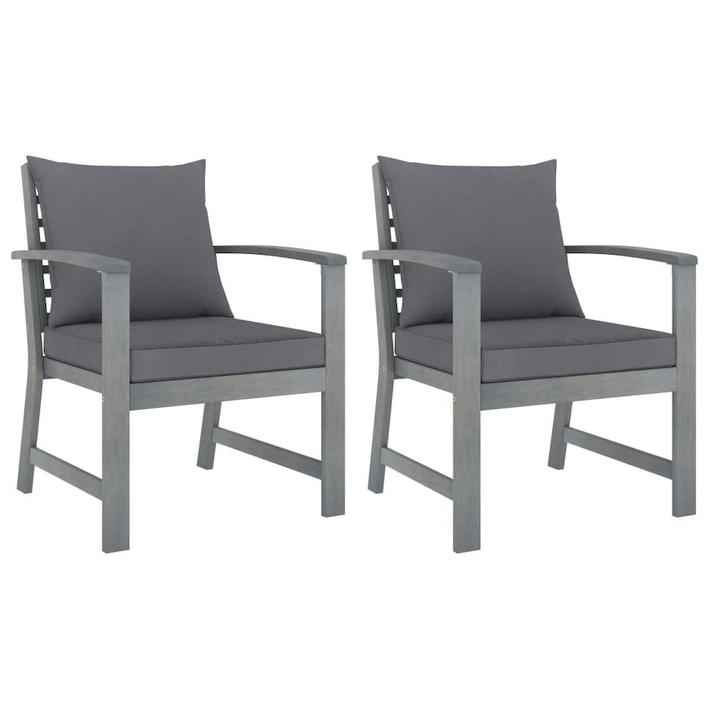 Garden Chair Set of 2 Dark grey