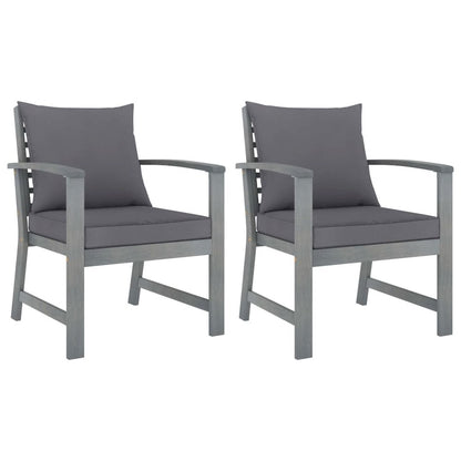 Garden Chair Set of 2 Dark grey