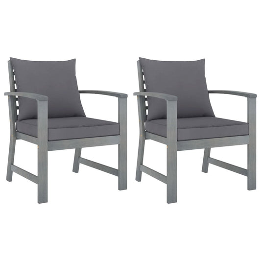Garden Chair Set of 2 Dark grey