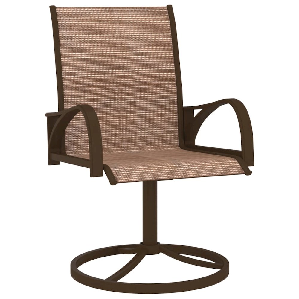 Garden Chair Set of 2 Brown Textilene, Powder-Coated Steel