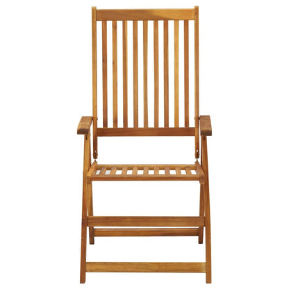Garden Chair Set of 3 Natural Wood Solid Acacia Wood Medium