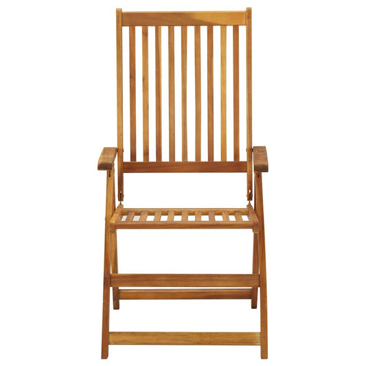 Garden Chair Set of 3 Natural Wood Solid Acacia Wood Medium