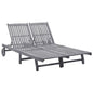Sunlounger Grey wash Solid Acacia Wood Big enough for two