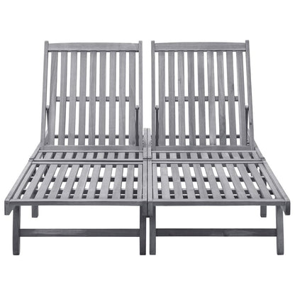 Sunlounger Grey wash Solid Acacia Wood Big enough for two