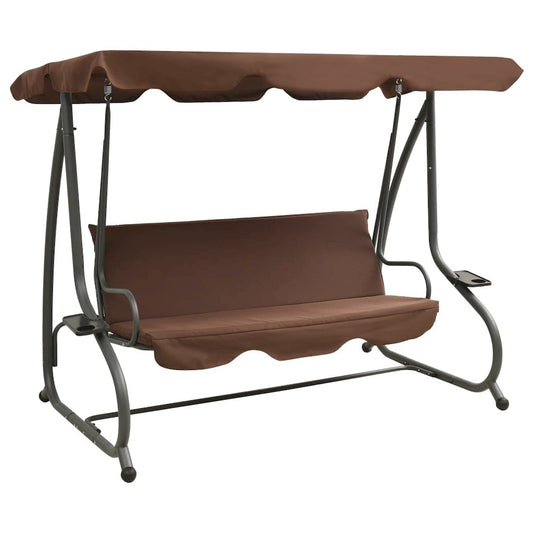 Swing Bench Coffee PVC-coated fabric, powder-coated steel
