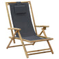Relaxing Chair Dark grey Bamboo, Polyester Medium