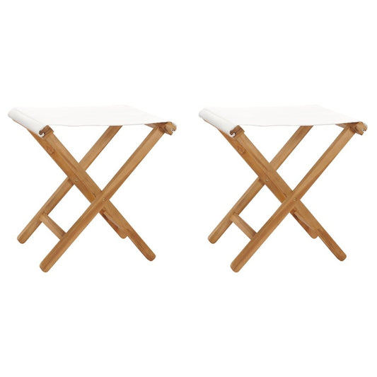 Folding Chair Set of 2 Cream White
