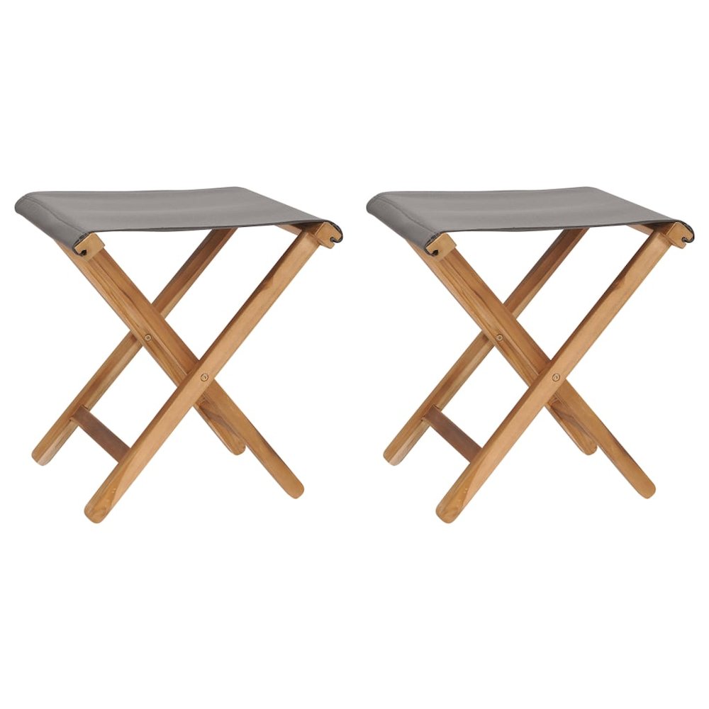 Folding Chair Set of 2 Dark Grey, Teak