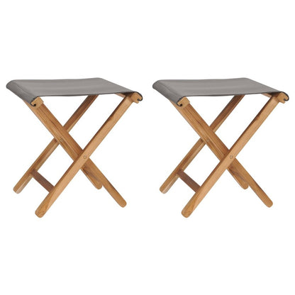 Folding Chair Set of 2 Dark Grey, Teak