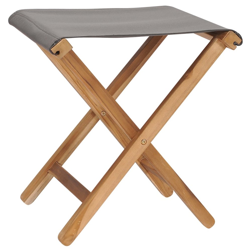 Folding Chair Set of 2 Dark Grey, Teak