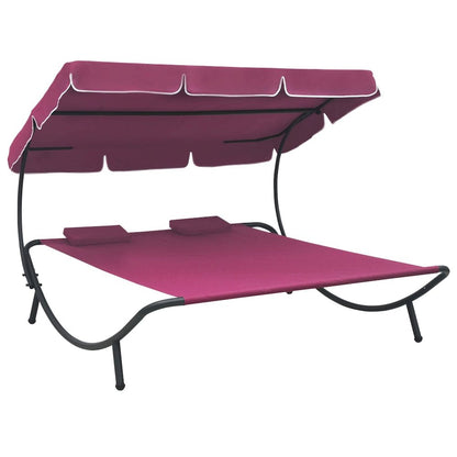 Lounge Bed Pink Oxford fabric, Powder-coated steel Double Durable