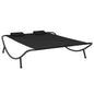 Lounge Bed Black Oxford fabric Large Durable Outdoor Lounge Bed