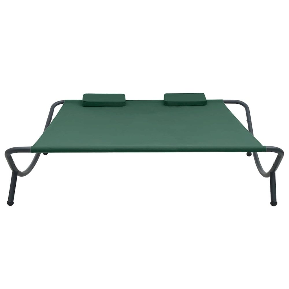 Lounge Bed Green Oxford fabric, steel Double Removable Covers