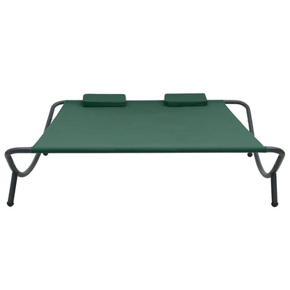 Lounge Bed Green Oxford fabric, steel Double Removable Covers