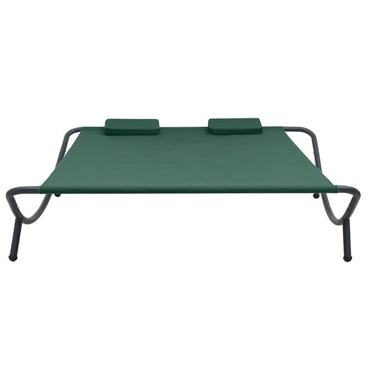 Lounge Bed Green Oxford fabric, steel Double Removable Covers
