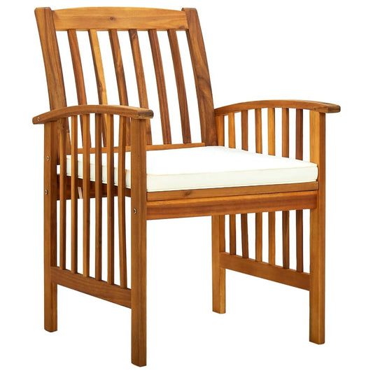 Patio Dining Chairs 2 pcs with Cushions Solid Acacia Wood