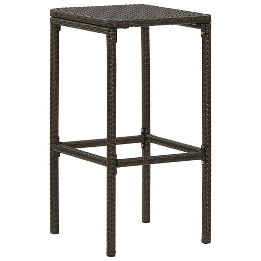 vidaXL Bar Stools with Cushions 2 pcs Brown Poly Rattan 3439