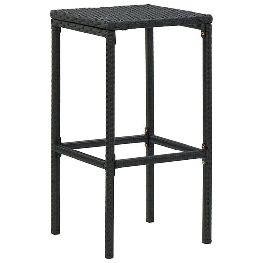 vidaXL Bar Stools with Cushions 2 pcs Black Poly Rattan 3440
