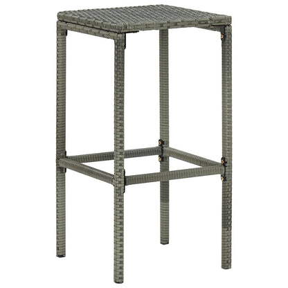 vidaXL Bar Stools with Cushions 2 pcs Gray Poly Rattan 3441