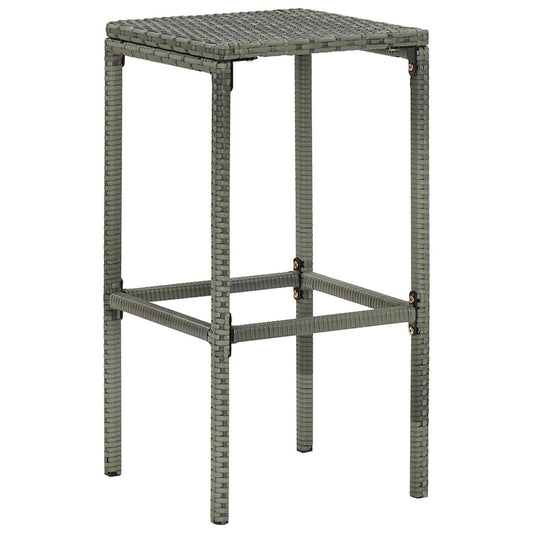 vidaXL Bar Stools with Cushions 2 pcs Gray Poly Rattan 3441