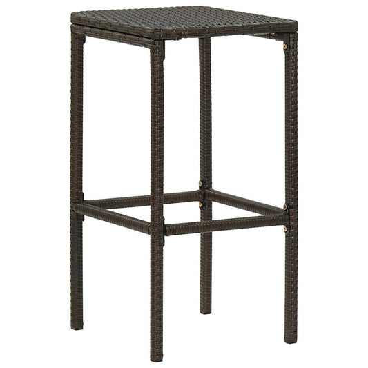 vidaXL Bar Stools with Cushions 3 pcs Brown Poly Rattan, 313442