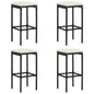 Bar Stool Set of 4 Black, Cream White