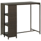vidaXL Bar Table with Storage Rack Brown 47.2"x23.6"x43.3" Poly Rattan, 313475