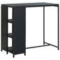 vidaXL Bar Table with Storage Rack Black 47.2"x23.6"x43.3" Poly Rattan, 313476