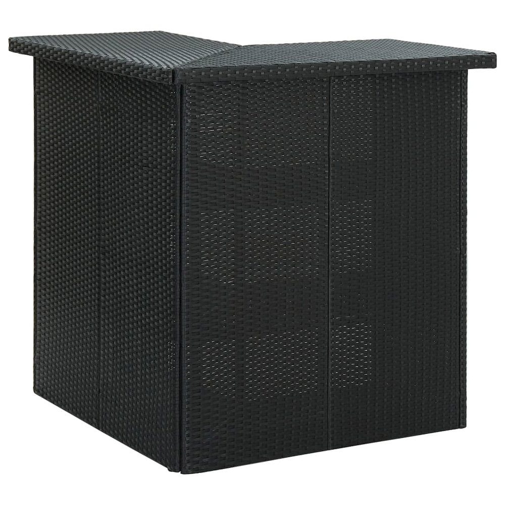 vidaXL Corner Bar Table Black 39.4"x19.7"x41.3" Poly Rattan, 313481