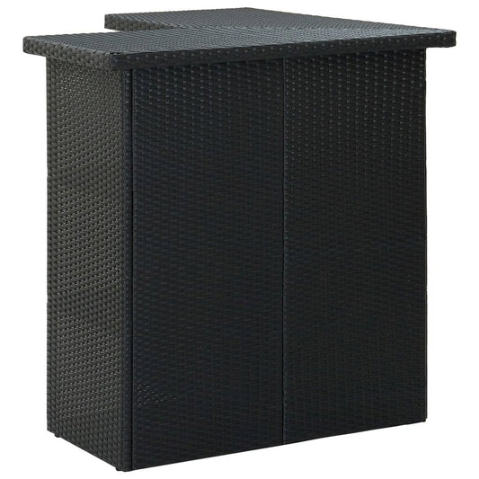 vidaXL Corner Bar Table Black 39.4"x19.7"x41.3" Poly Rattan, 313481