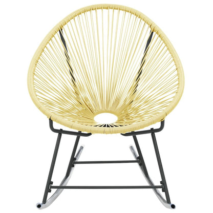vidaXL Outdoor Rocking Moon Chair Poly Rattan Beige 3140