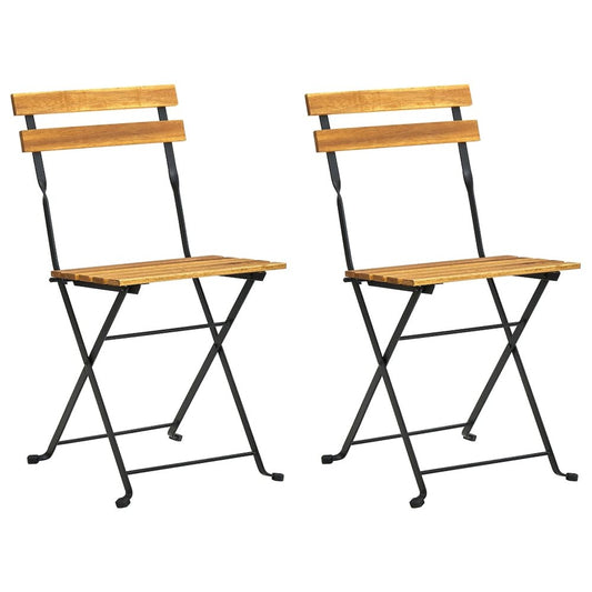 Garden Chair Set of 2 Brown and Black