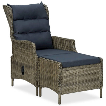 Garden Chair Brown with black cushions