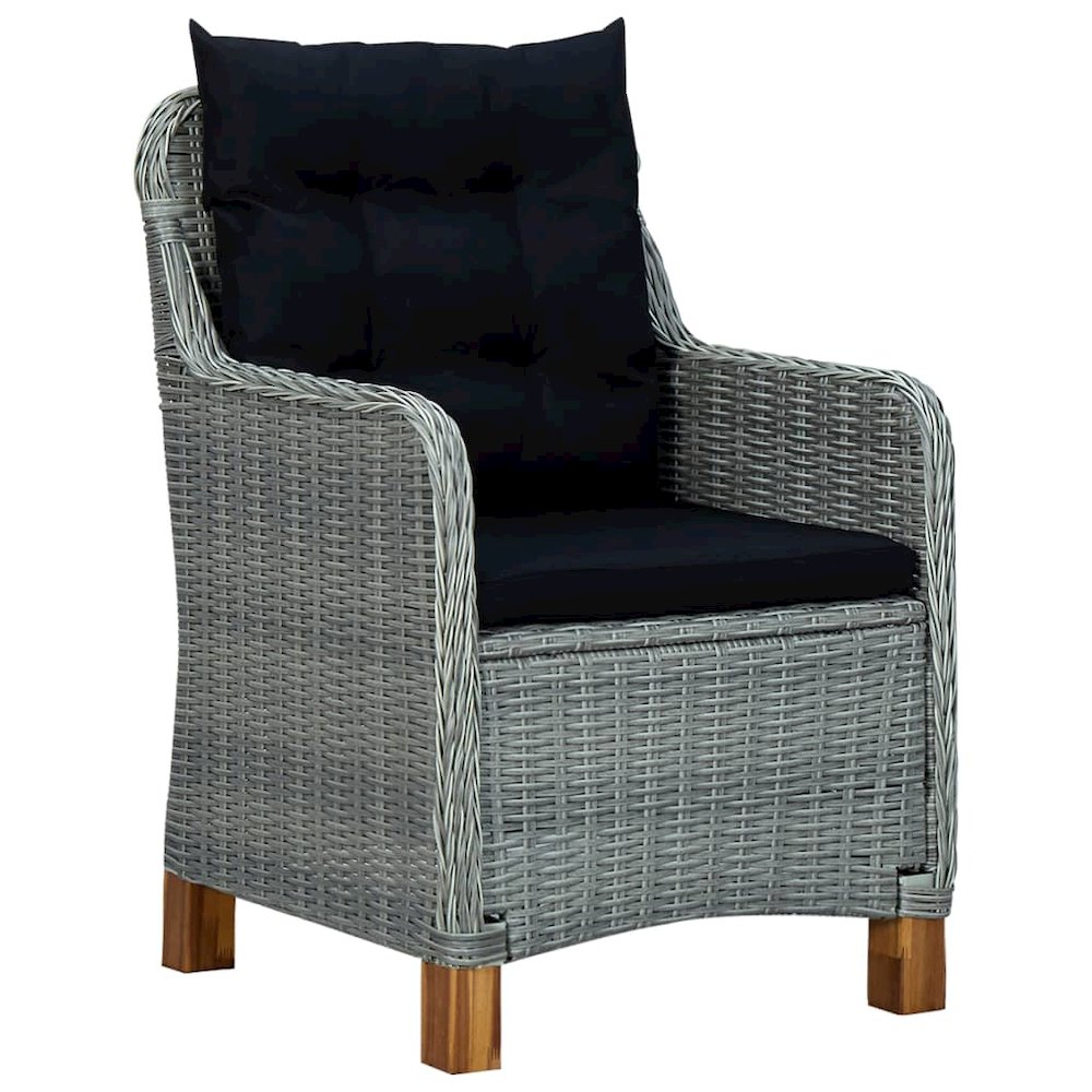 Garden Chair Set of 2 Light grey, black