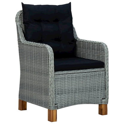 Garden Chair Set of 2 Light grey, black
