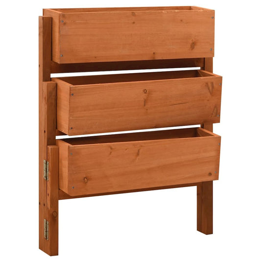 vidaXL Garden Folding Planter Orange 23.6"x5.5"x29.5" Solid Firwood, 314840