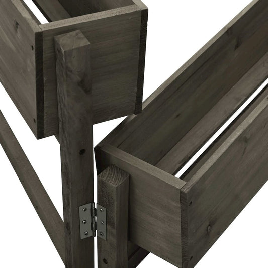 vidaXL Garden Folding Planter Gray 23.6"x5.5"x29.5" Solid Firwood, 314841