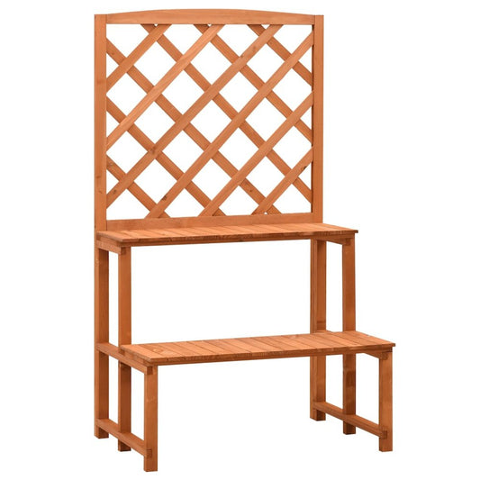 vidaXL Plant Stand with Trellis Orange 27.6"x16.5"x47.2" Solid Firwood, 314842