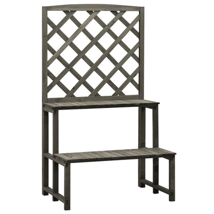vidaXL Plant Stand with Trellis Gray 27.6"x16.5"x47.2" Solid Firwood, 314843