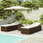 Sun Lounger Brown PE Rattan Standard Foldable Sun Lounger