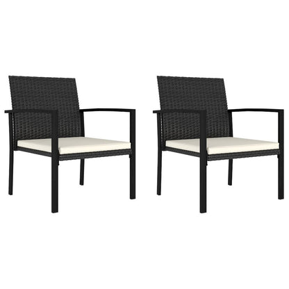 Dining Chair Set of 2 Black and Cream