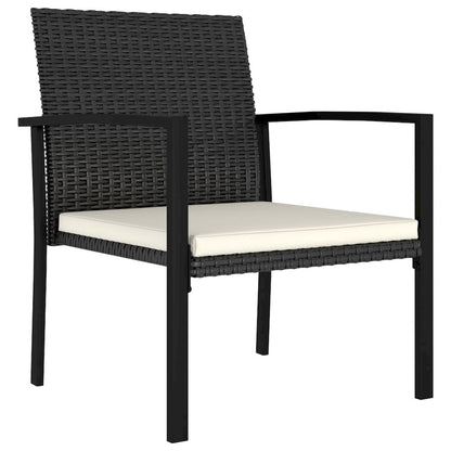 Dining Chair Set of 2 Black and Cream