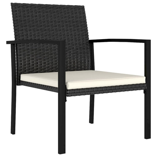 Dining Chair Set of 2 Black and Cream