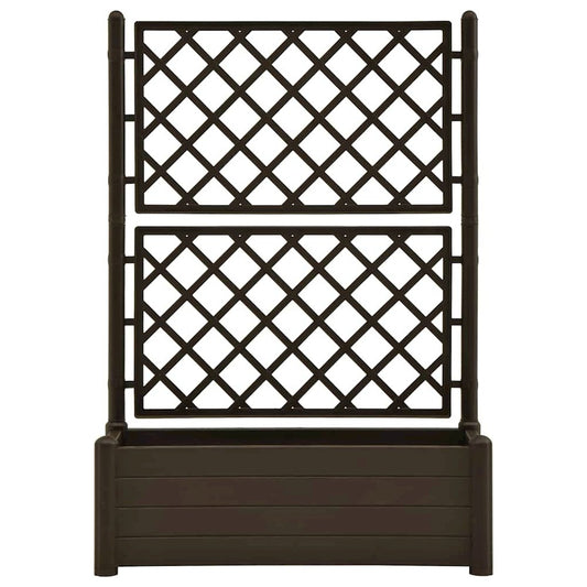 Garden Planter with Trellis 39.4"x16.9"x55.9" PP Mocha