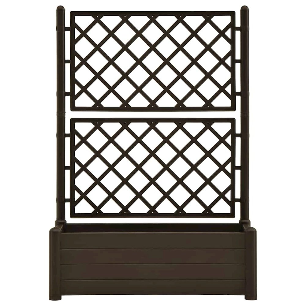Garden Planter with Trellis 39.4"x16.9"x55.9" PP Mocha
