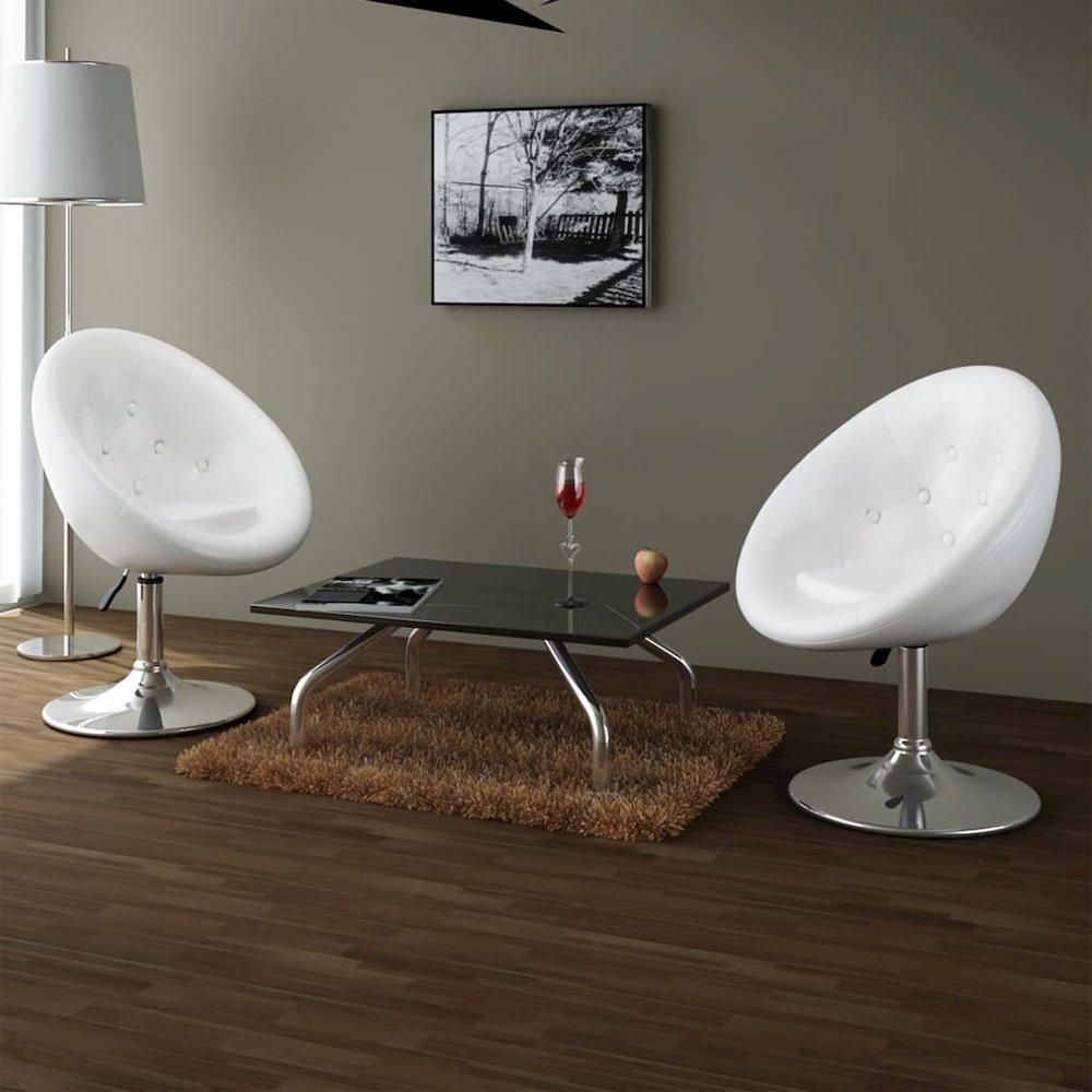 Stool Set of 2 White